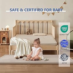 Huloo Sleep Play Mat for Babies Toddlers,1.3" Thick