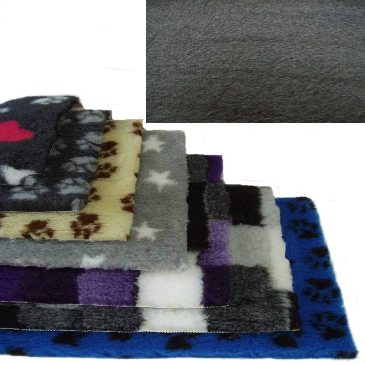 PnH Veterinary Bedding ® NON SLIP 100cm x 76cm (40" x 30") - READY TO USE, SELVAGE EDGE REMOVED (Plain Charcoal)