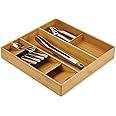 Joseph Joseph DrawerStore Compact Utensil Organizer For Kitchen Drawer Silverware, Flatware Tray, Large, Bamboo