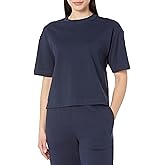 Amazon Essentials Women's Organic Cotton Drop Shoulder Relaxed Boxy Short-Sleeve T-Shirt (Available in Plus Size)