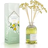 MIZZEO Reed Diffuser Set, Lemon Zest 6.76 fl oz Highly Scented Room Diffuser Home Fragrance Essential Oil Reed Flower Diffuser, House Bedroom Office Decor & Gifts