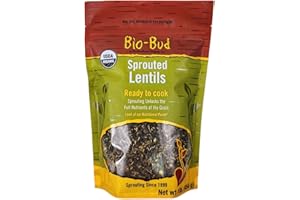 ShaSha Organic Sprouted Bio Bud, Lentils, Ready to Cook, Non GMO, Full Nutrients of the Grain, BPA BPS Phthalates Free package, 1 lb, 16 oz, 454 g