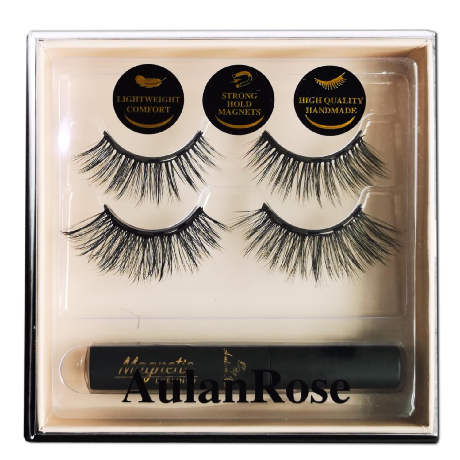 Photo 1 of AulanRose Magnetic Eyelashes with Eyeliner - Magnetic Lashes Natural Looking, with Applicator,Reusable 60 Wears Faux Mink Lashes Cruelty-Free & Vegan