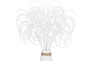 SPWOLFRT 4Pcs Artificial Christmas Glitter Stems Curly Twigs Ting Ting Branch Xmas Tree Picks and Sprays for Christmas Tree Top Flower Arrangements Vase Filler Home Party Decorations (White)