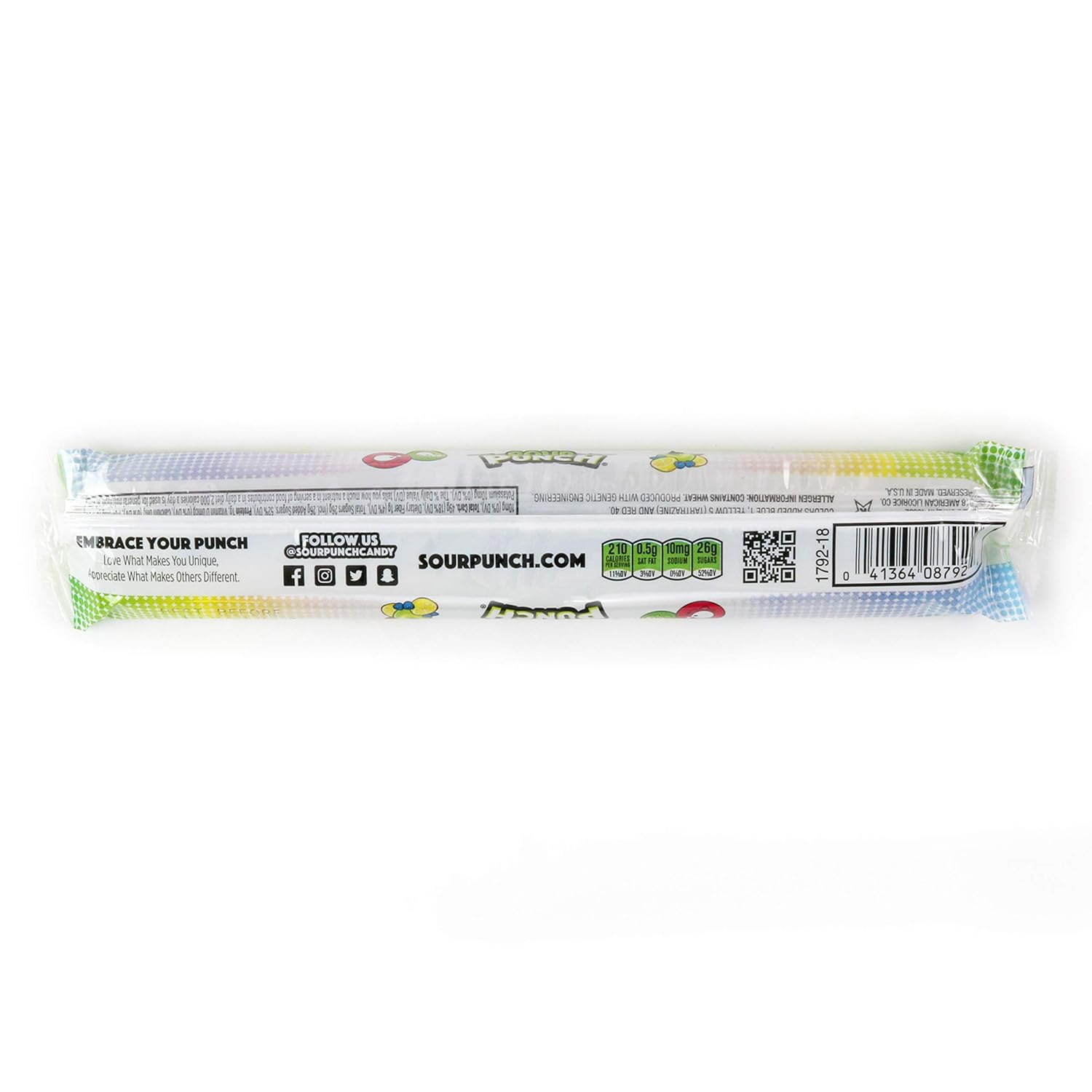Sour Punch Straws, Rainbow Fruit Flavors, Chewy Sweet & Sour Candy, 2oz Tray (24 Pack) : Grocery & Gourmet Food