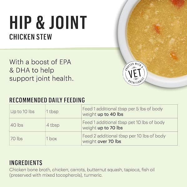 THE HONEST KITCHEN HUMAN GRADE FUNCTIONAL POUR OVERS: HIP & JOINT SUPPORT – CHICKEN STEW DOG FOOD TOPPER, 5.5 OZ X12