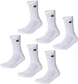 Champion Unisex Basics 6pk Crew Socks White 6 UK