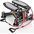 KeppiFitness Steppers for Exercise at Home, Stair Stepper for Home Gym with 350LB/400LB Capacity, Mini Stepper with Resistance Bands for Cardio Full Body Workout