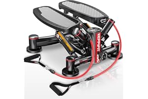 KEPPI FITNESS KeppiFitness Steppers for Exercise at Home, Stair Stepper for Home Gym with 350LB/400LB Capacity, Mini Stepper with Resistance Bands for Cardio Full Body Workout