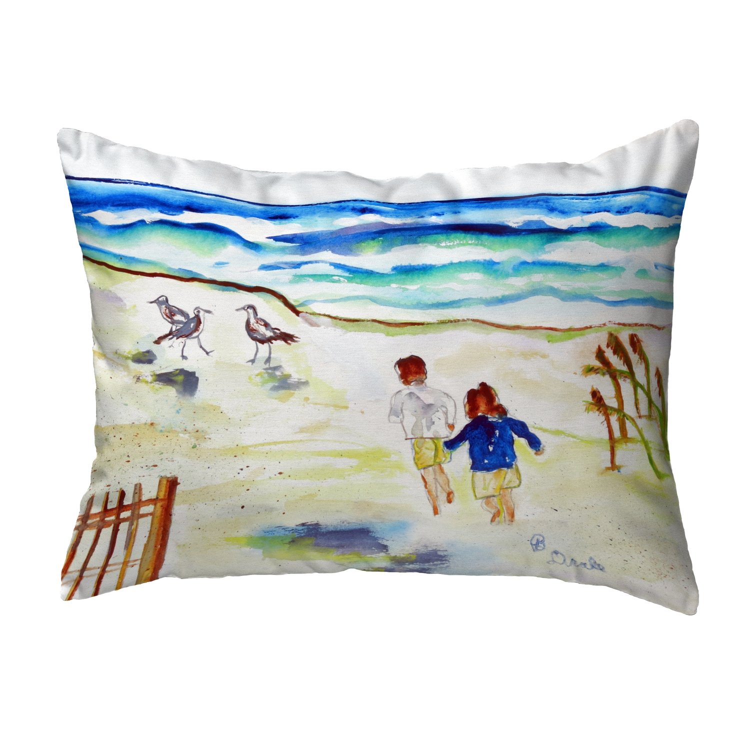 Amazon Com Betsy Drake Polyester Throw Pillows Running At The