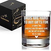 Innfueunun Humorous Dad Whiskey Glasses Dads are Hard to Buy Gifts, Birthday Thankgiving Christmas Gifts for Men Father Stepdad Papa,10 OZ