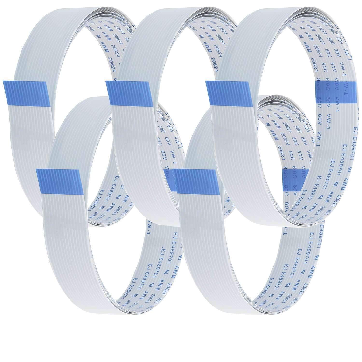 AZDelivery Flex Ribbon Cable 100 cm (40 inches) FFC Ribbon Flex Extension Cable compatible with Raspberry Pi Camera Module/Display including E-Book! (Pack of 5) — image 1