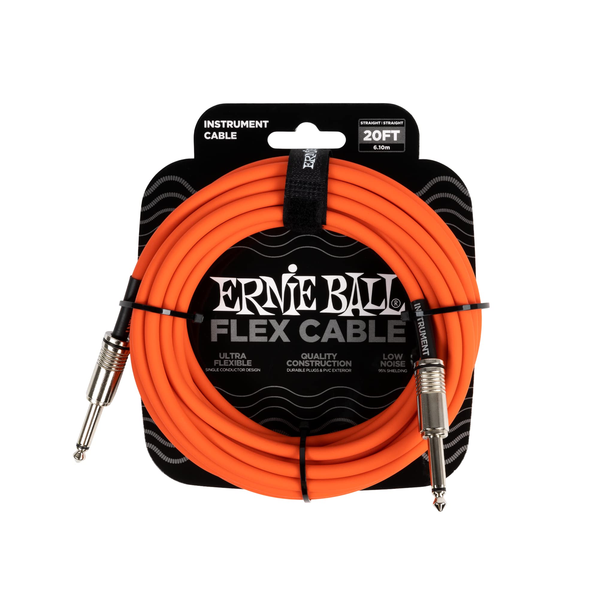 Ernie Ball Flex Instrument Cable Straight/Straight 20ft - Orange — image 1