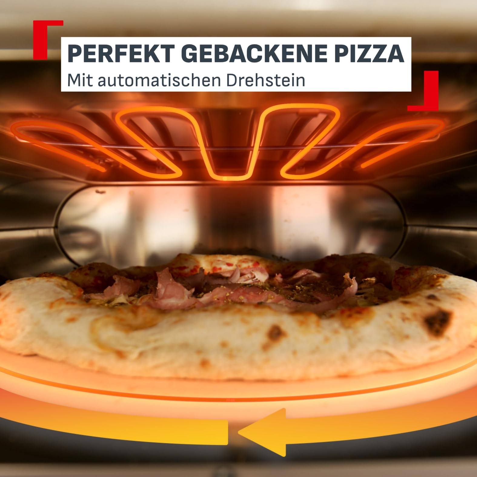 Tefal Pizza Pronto elektrischer Outdoor-Pizzaofen, automatischer Drehstein 4