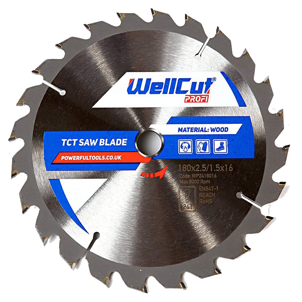 WELLCUT WP2418016 Wood Circular Saw Blade 180mm x 24T x 16mm