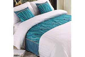 Mengersi Rippling Bed Runner Scarf Protector Slipcover Bed Decorative Scarf for Bedroom Hotel Wedding Room (Full/Queen, C)