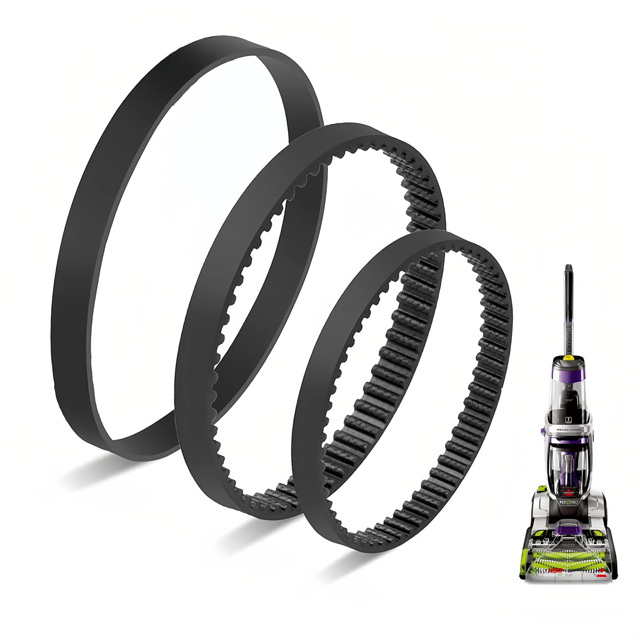 JEDELEOS Replacement Belt Set for Bissell ProHeat 2X Revolution Pet Pro Carpet Cleaner 1986, 1964, 2007, 2007P Series, Replace Parts 1611129, 1611130 and 1606428