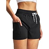 YGDSX Women's 3''/5''/7'' Swim Board Shorts Quick Dry Beach Shorts with Liner Pockets Swimsuits Bottoms Trunks for Women