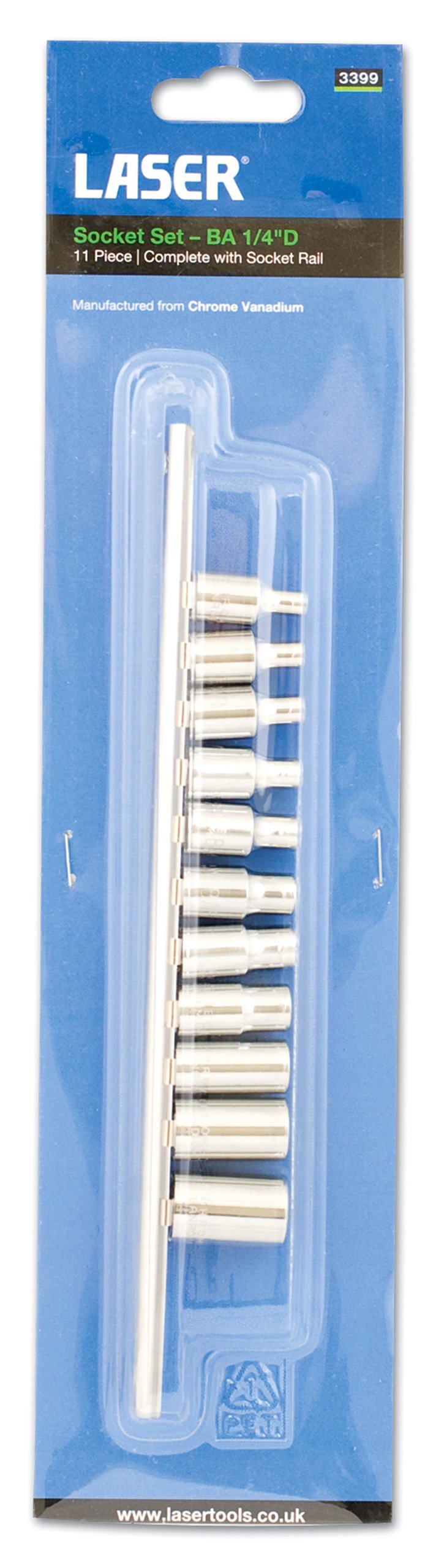 Laser 3399 BA Socket Set 1/4"D 11pc