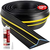 Jin&amp;Bao Universal Garage Door Threshold Seal 10FT Rubber Strip &amp; 1 Adhesive | Waterproof weather stripping replacement, anti-slip yellow design, -40℉ to 284℉ durable, DIY cuttable, includes 1 adhesive