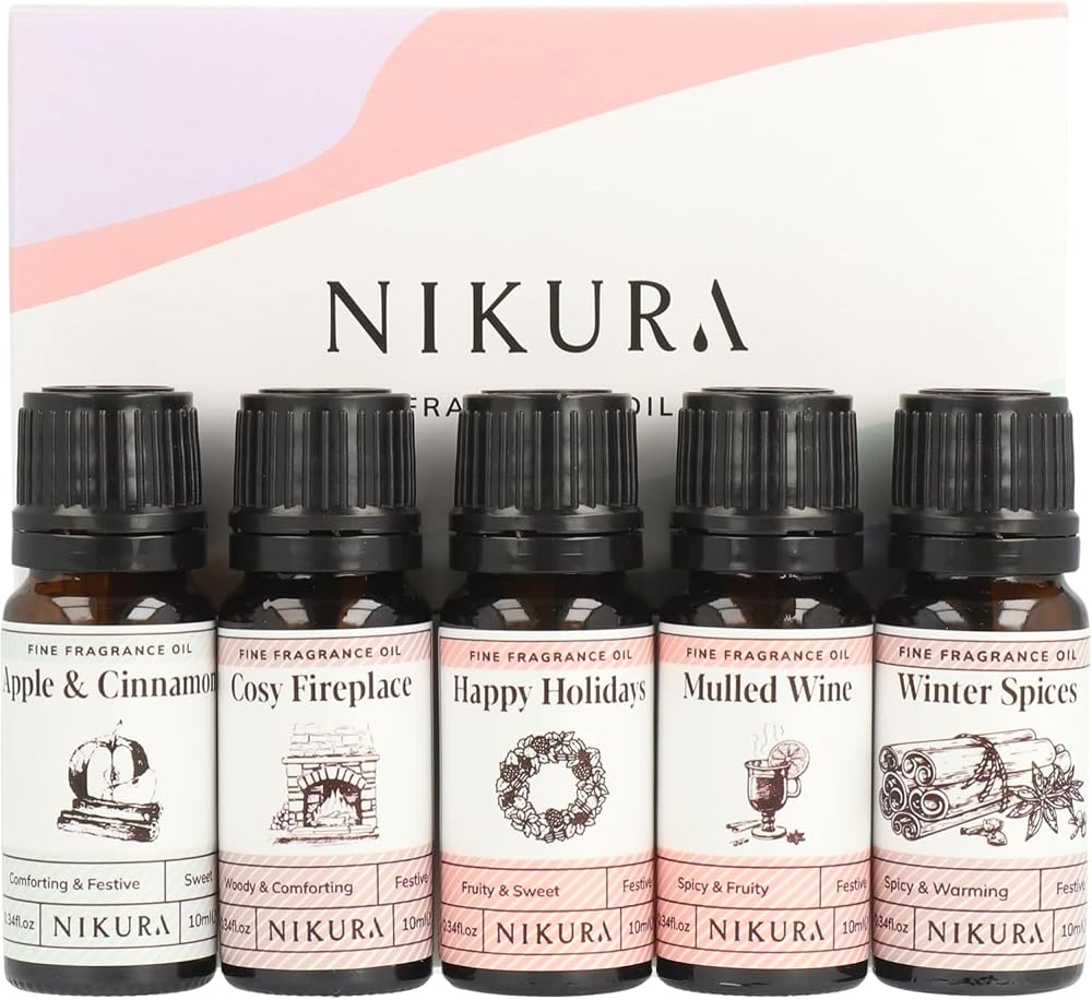 Nikura Christmas Cosy Night In Fine Fragrance Gift Set 5 x 10ml UK Made