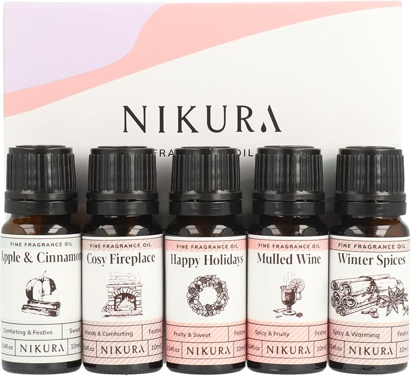 Nikura Christmas Cosy Night In Fine Fragrance Gift Set 5 x 10ml UK Made