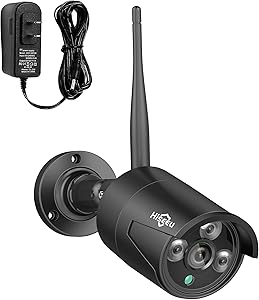 Hiseeu 2MP 1080P Security Camera,Waterproof Outdoor Indoor 3.6mm Lens IP Cut Day&Night Vision with Power Adapter Compatible with Hiseeu 8ch Camera System(Black)