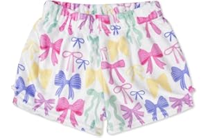 iscream Big Girls Silky Soft Pretty Print Plush Fleece Shorts - Pastel Dreams Collection
