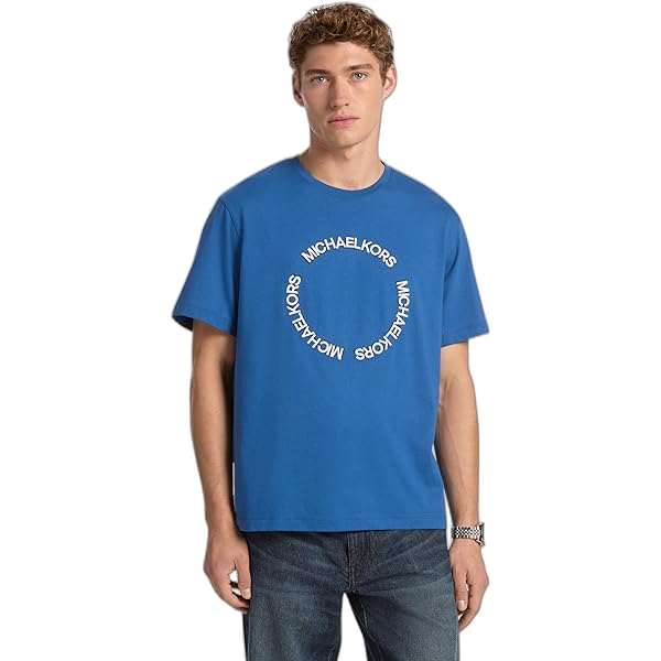 Michael Kors Men's Embossed Shadow Logo Tee, Deep Mulberry, X