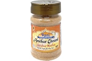 Rani Amchur (Mango) Ground Powder Spice 3oz (85g) PET Jar ~ All Natural, Indian Origin | No Color | Gluten Friendly | Vegan |
