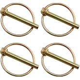 E-outstanding Linch Pin 4PCS 45mm Heavy Duty Lynch Pin Shaft Locking Pin Fastener Assortment Kit for Farm Tractors Trailers Trucks Mowers Trolleys and Carriages M6(1/4Inch)