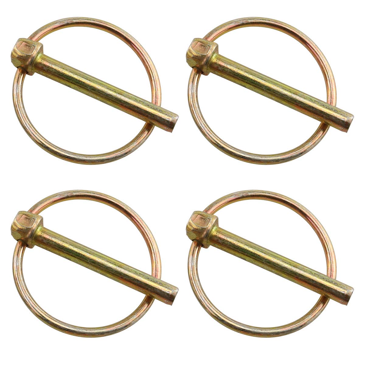 Photo 1 of E-outstanding Linch Pin 4PCS 45mm Heavy Duty Lynch Pin Shaft Locking Pin Fastener Assortment Kit for Farm Tractors Trailers Trucks Mowers Trolleys and Carriages M6(1/4Inch)