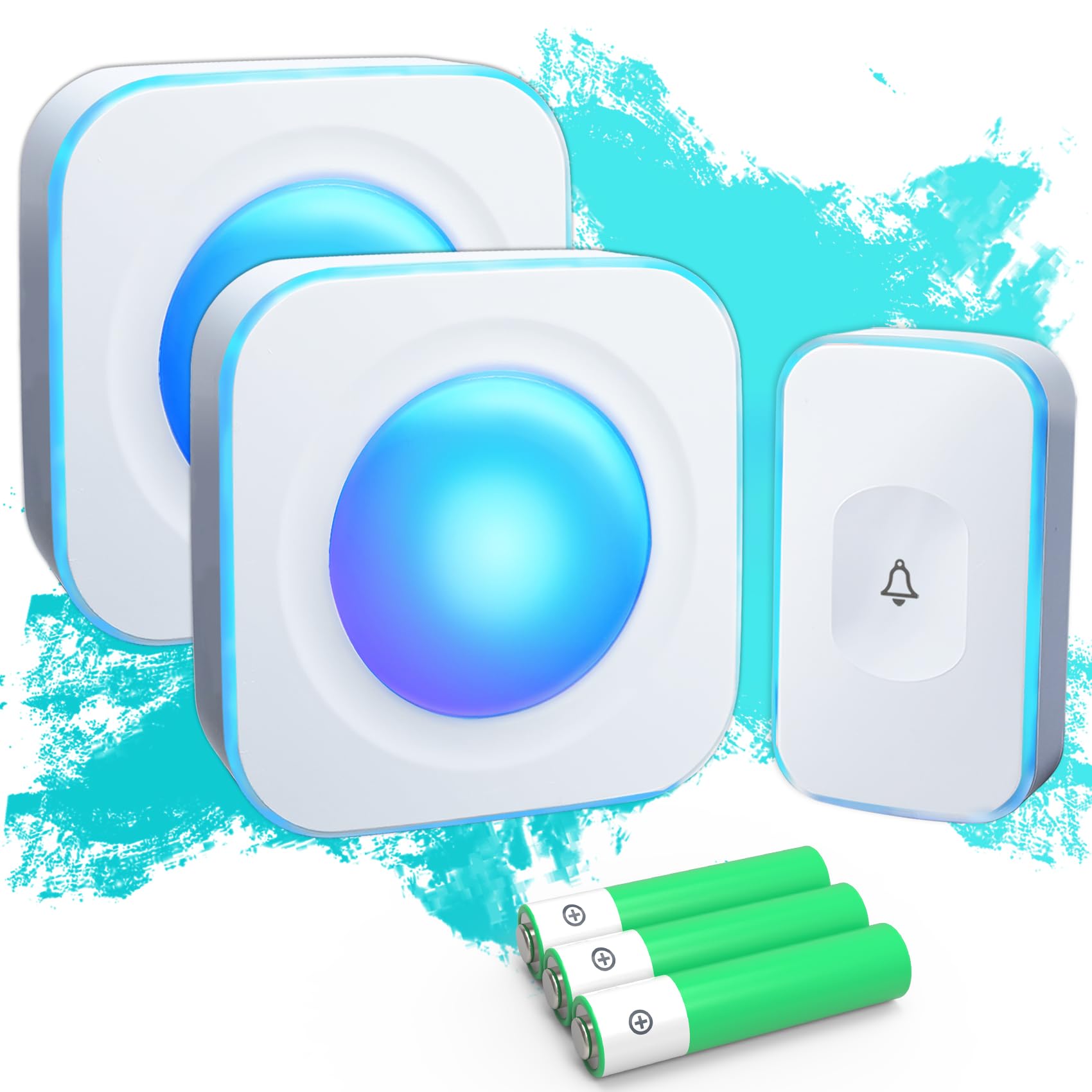 Photo 1 of Wireless Doorbells for Home Battery Operated Doorbell at 1200 Feet with Flashing Light 36 Melodies 4 Volume Levels (2 Portable Receivers & 1 Touch Button White?JSIEEM