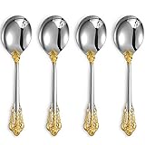 KEAWELL Gorgeous Round Soup Spoon, Set of 4, 18/10