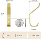 susswiff Gold Wall Hooks 10KG Metal Hangers with Screws 10cm 10-Pack view 3