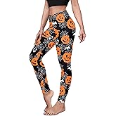 Halloween Pumpkin Spider Web Print Stretch Peach Butt Stretch Leggings