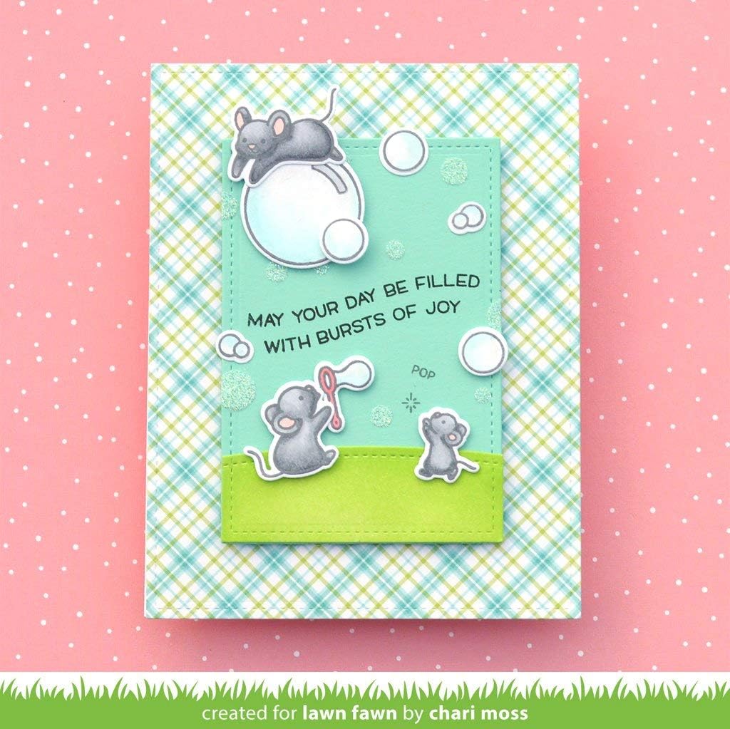 home lawn fawn bubbles of joy 4x6 clear stamp set and coordinating dies bundle of 2 items lf2500 lf2501 scrapbooking stamping supplies uni tankers dk