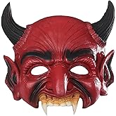 Soochat Demon Mask Devil Mask Monster Masks Scary Half Face Masks for Cosplay Halloween Masquerade Monster Costume Party Accessories