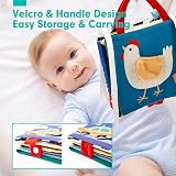 hahaland Baby Sensory Toys 0-6 Months High Contrast Tummy Time Soft Book view 6