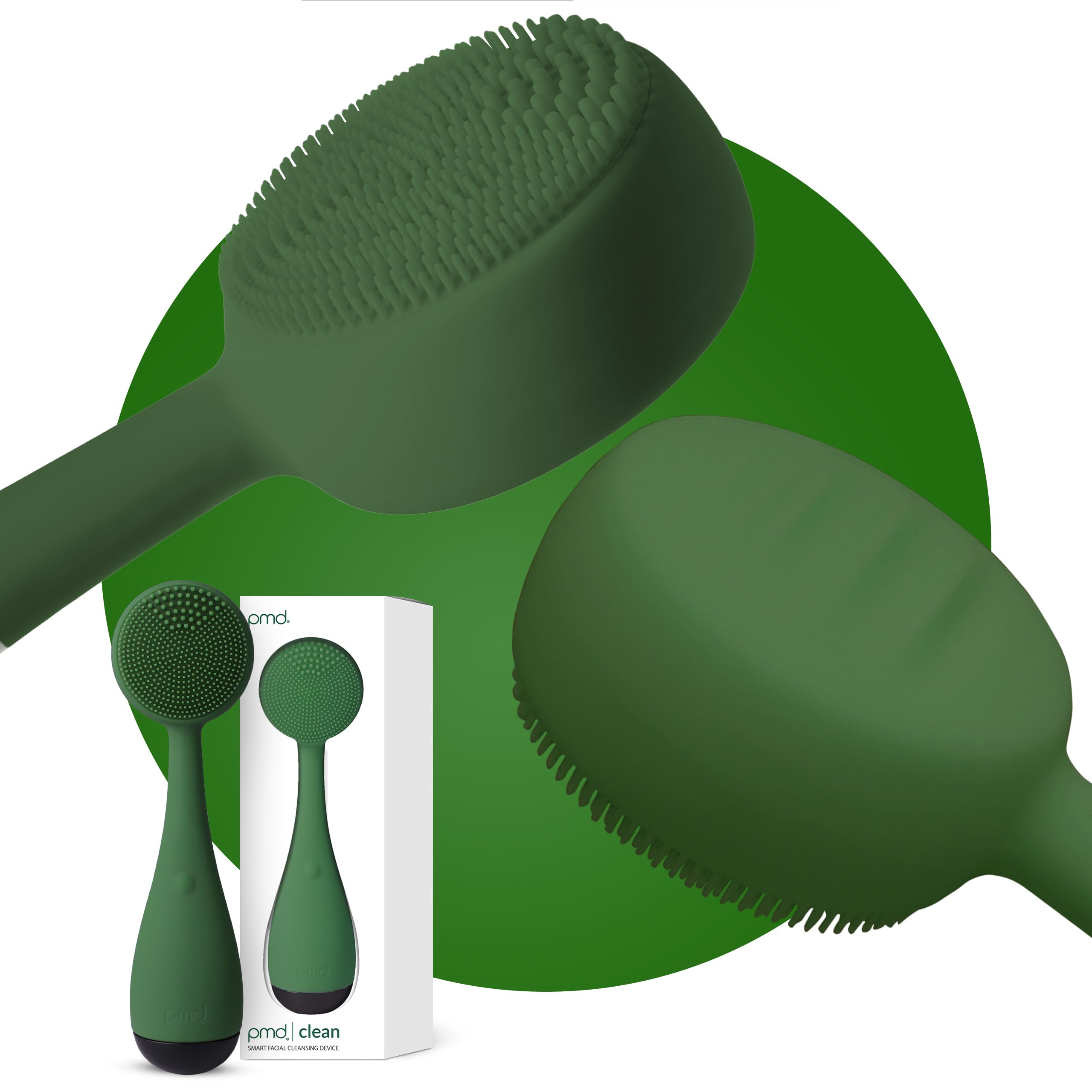 Photo 1 of PMD Beauty: Electric Facial Cleansing Brush - Smart Facial Device with Silicone Brush & Anti-Aging Massager, Olive