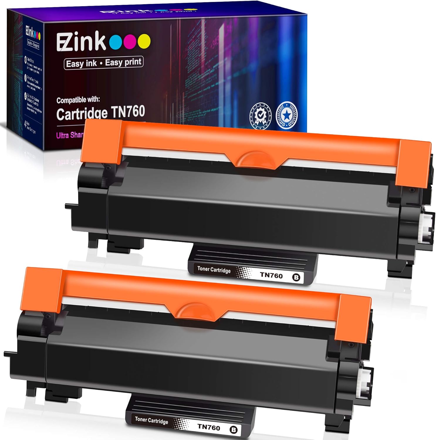 E-Z Ink (TM) Compatible Toner Cartridge Replacement for Brother TN760 TN-760 TN730 to Use with HL-L2350DW HL-L2395DW HL-L2390DW HL-L2370DW MFC-L2750DW MFC-L2710DW DCP-L2550DW (Black,2 Pack): Office Products