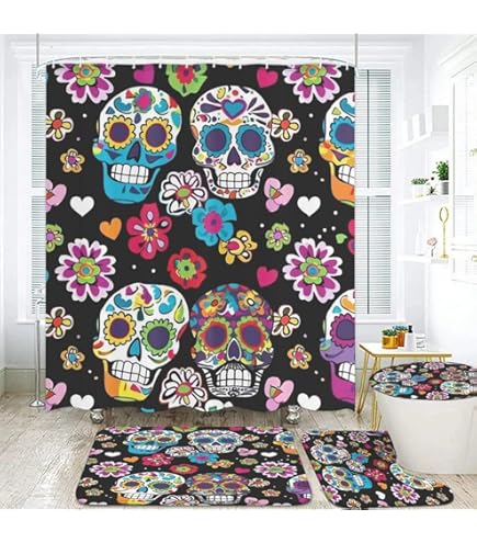 Amazon.com: Day of The Dead Sugar Skull Set of 2 Decorative Towels