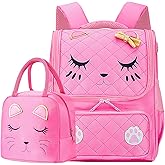 Cute Pink Backpacks with Lunch Bag for Teen Girls, Kids Backpack for Toddler Preschool Bookbags Elementary School Bags