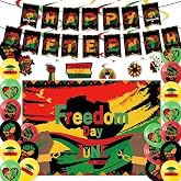 IRCOR Juneteenth Decorations for Party with Banner Balloons Backdrop &amp; Hanging Swirls