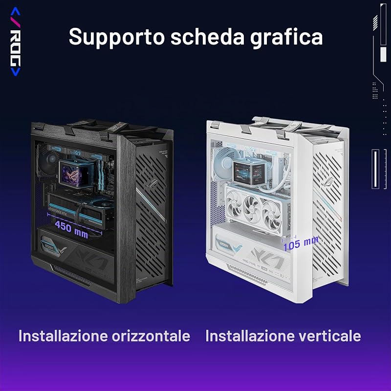 ROG STRIX HELIOS II GX601S WHT, Case Gaming Bianco, Vetro Temperato
