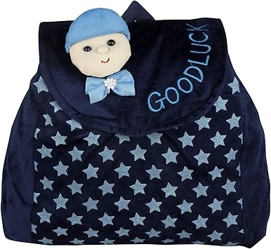 New Rakshak Good Luck Cartoon School Bag for Kids/Boys/Baby (Navy Blue) by Lovely Toys