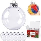 3.15 inch Christmas Balls,Clear Plastic Ornament Balls,DIY Fillable Ornaments Clear Ornaments for Crafts Fillable (12PCS)