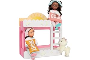Glitter Girls – 14-Inch Doll Accessories – Comfy Clouds Bunk Bed – Doll House Furniture & Accessories – Beds, Pillows, & Blan