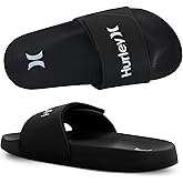 Hurley Kids NAIA Slides Adjustable Strap Slip-On Sandals Indoor and Outdoor EVA Footbed Shower Slides for Girls and Boys