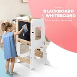kidoola Learning Tower & Mini Desk Safe Height Adjustable Black Whiteboard view 4